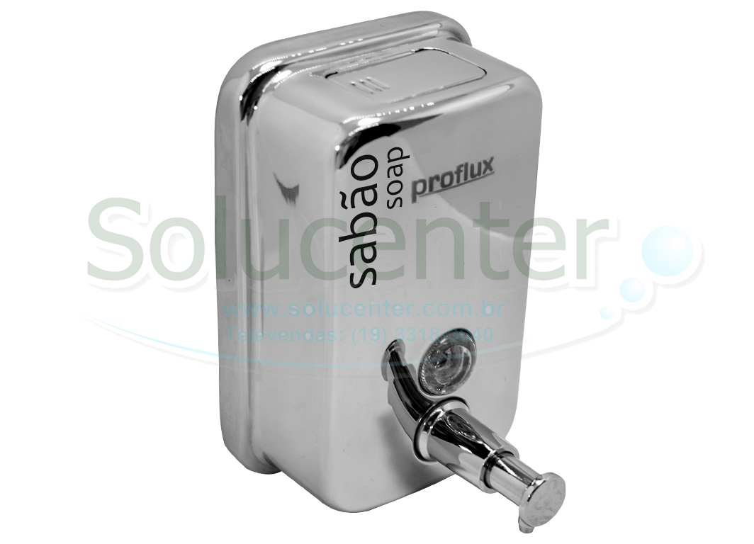Dispenser para Sabonete Liquido (sabão) de Pressão Inox 500ml Visor Frontal