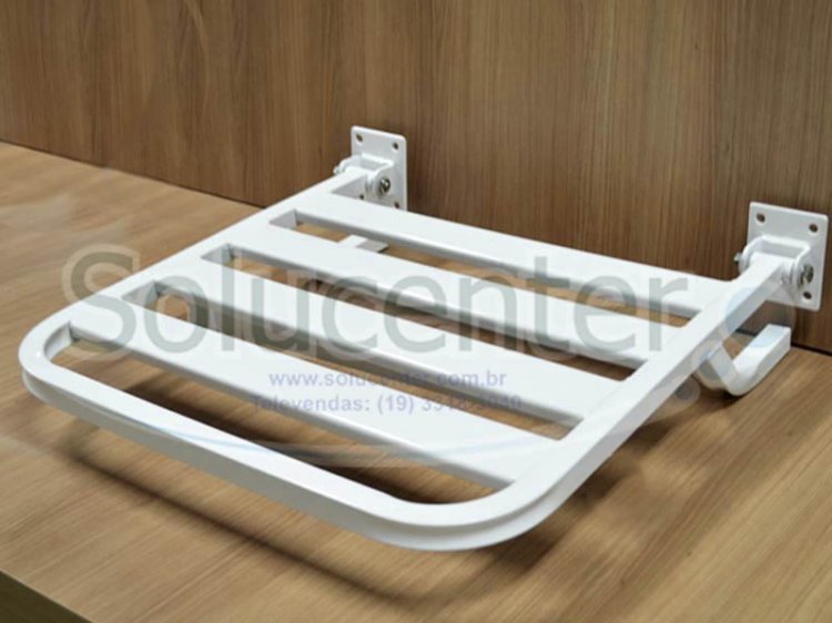 Banco Articulado para Banho Inox c/ pintura Branca 45x45cm Proflux 53.028