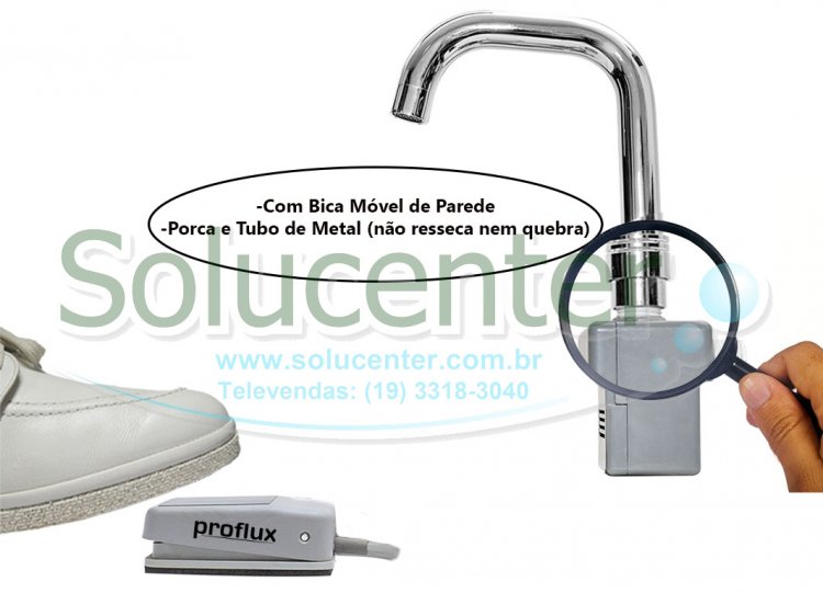 Acionador Pedal Elétrico Parede cinza com Torneira Bica Móvel Pedalclinic 110V 51.324
