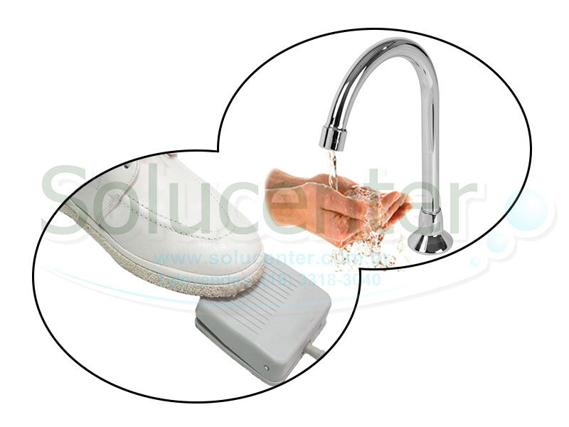 Acionador de Pedal Elétrico cinza para Torneira Pedalclinic 51.067 110v / 51.068 220v